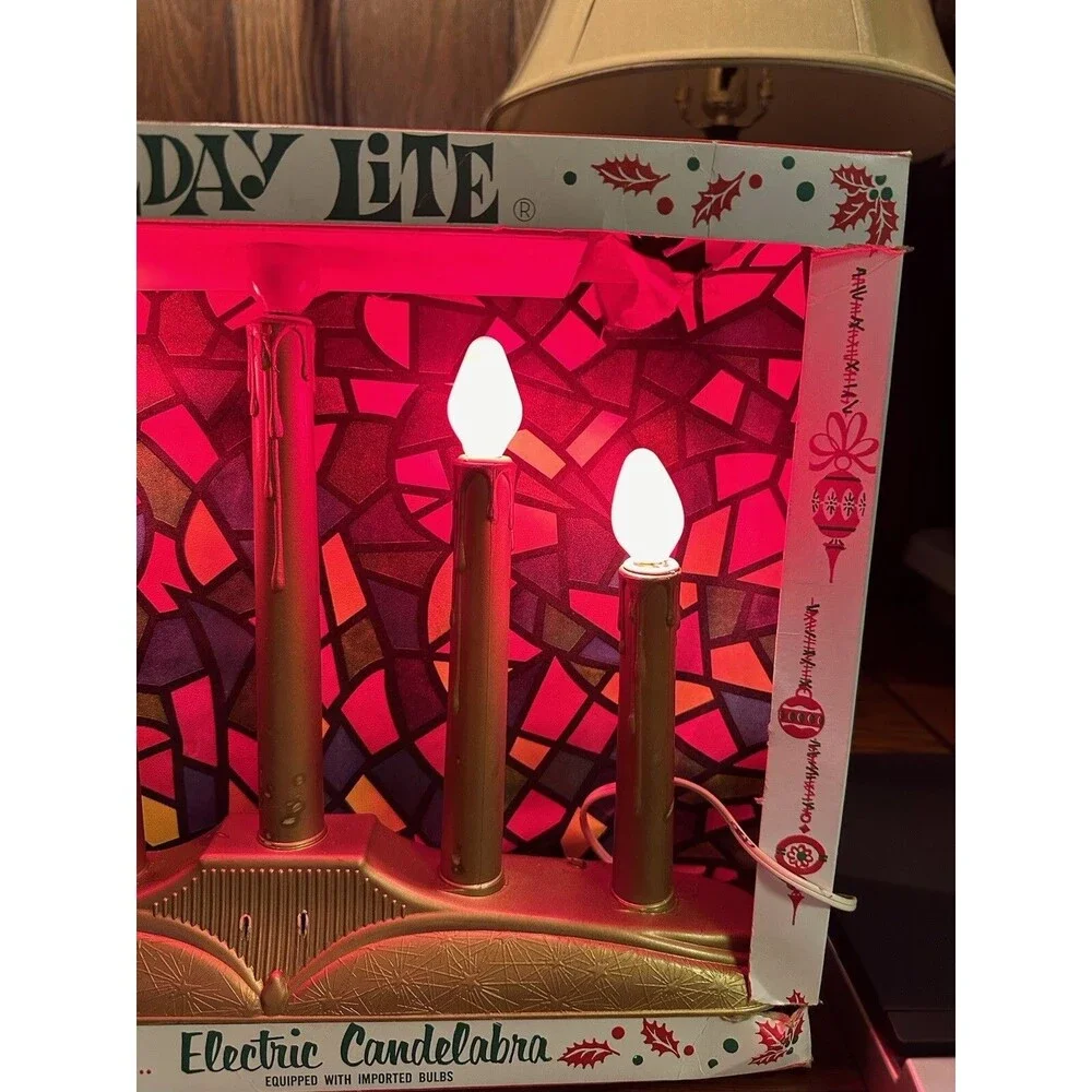 Vintage Holiday Lite Electric Window Candles 5 Lights